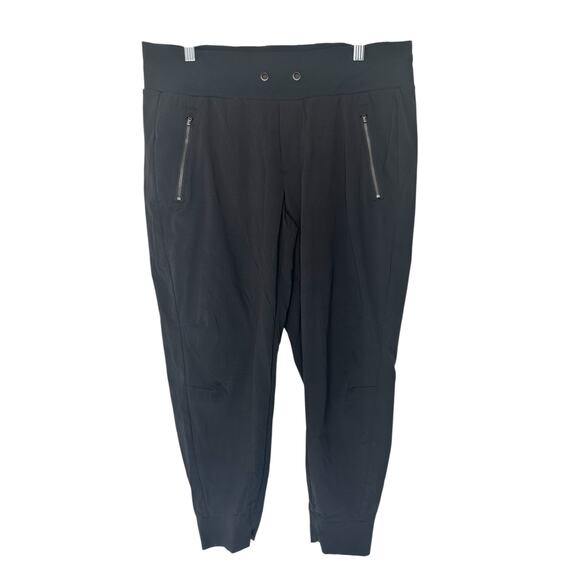 Athleta Black Workout Athleisure Trekkie North High Rise Jogger Pant 12 Petite - Picture 2 of 14